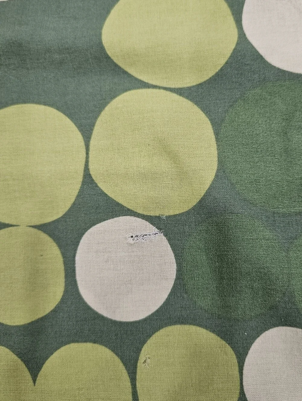 VTG Ikea Smorboll Lime Green F/Q Duvet Cover Circles Dots Cotton 1999 Mod FLAWS